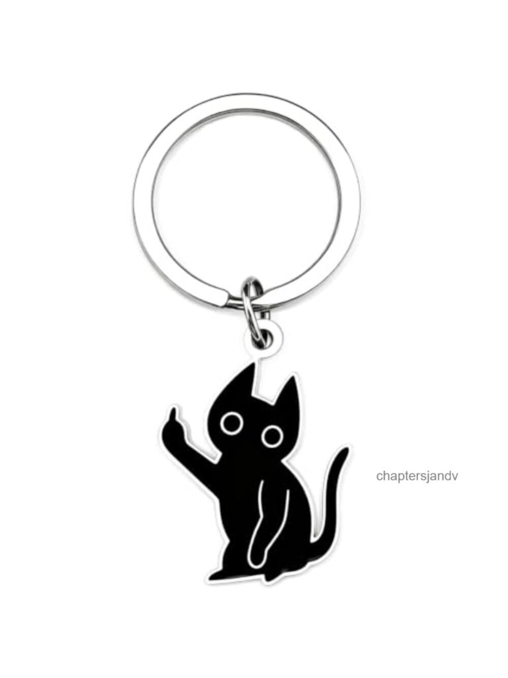 Gothic Black Cat Keychain Claws Out Funny Cat Lover Gift Keyring